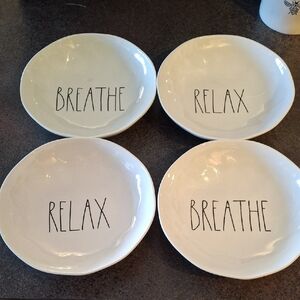 Set Of 4 Rae Dunn Melamine White Plates 8.5"